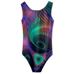 Circle Art 3d Artwork Graphics Vortex Colorful Digital Art Kids  Cut-out Back One Piece Swimsuit by uniart180623