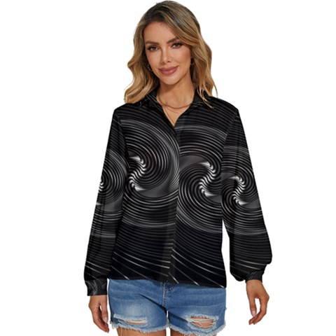 Abstract Mandala Twirl Women s Long Sleeve Button Up Shirt by uniart180623