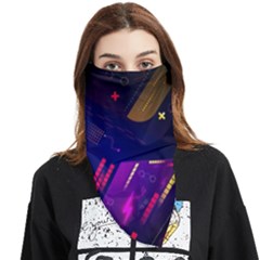 Colorful Abstract Background Creative Digital Art Colorful Geometric Artwork Face Covering Bandana (triangle) by uniart180623