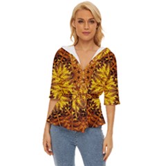 Abstract Gold Mandala Yellow Lightweight Drawstring Hooded Top by uniart180623