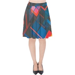 Minimalist Abstract Shaping Abstract Digital Art Minimalism Velvet High Waist Skirt by uniart180623
