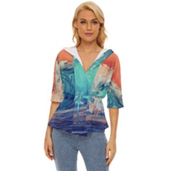 Artistic Wave Sea Lightweight Drawstring Hooded Top by uniart180623