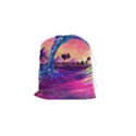Retro Wave Ocean Drawstring Pouch (Small) View1