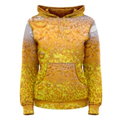 Texture Pattern Macro Glass Of Beer Foam White Yellow Bubble Women s Pullover Hoodie by uniart180623