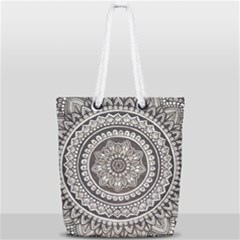 Mandala Circles Drawing Pattern Full Print Rope Handle Tote (small) by uniart180623