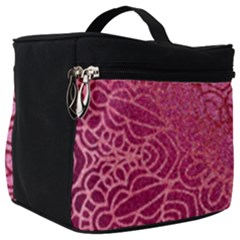 Pink Mandala Glitter Bohemian Girly Glitter Make Up Travel Bag (big) by uniart180623