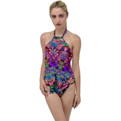 Flower Patterns Abstract Pattern Digital Art Go With The Flow One Piece Swimsuit by uniart180623
