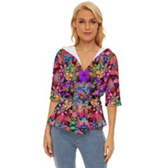 Flower Patterns Abstract Pattern Digital Art Lightweight Drawstring Hooded Top by uniart180623