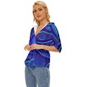 Spiral Shape Blue Abstract Lightweight Drawstring Hooded Top View2