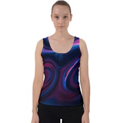 Purple Blue Swirl Abstract Velvet Tank Top by uniart180623