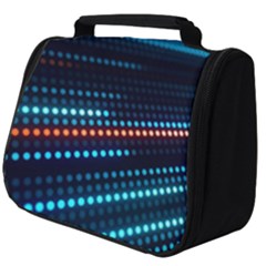 Orange Blue Dot Dots Lines Abstract Digital Art Full Print Travel Pouch (big) by uniart180623