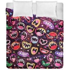 Funny Monster Mouths Duvet Cover Double Side (california King Size) by uniart180623