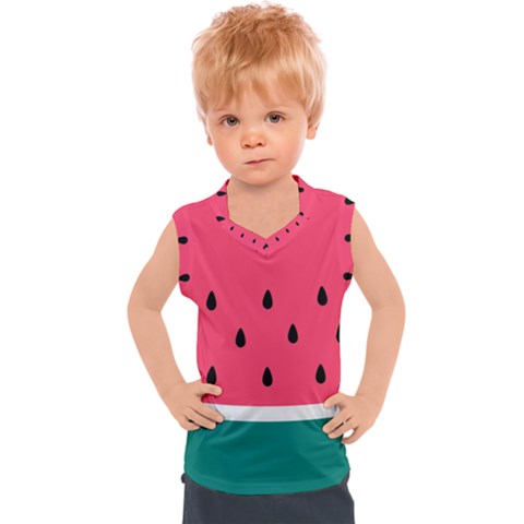 Watermelon Fruit Pattern Kids  Sport Tank Top by uniart180623