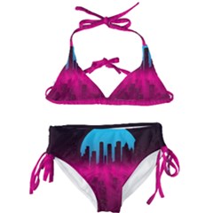Futuristic Cityscape Kids  Classic Bikini Set by uniart180623