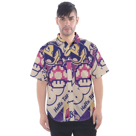 Retro Cartoon Titty Parody Men s Short Sleeve Shirt by uniart180623