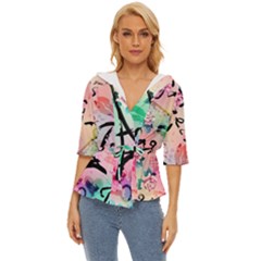 From Paris Abstract Art Pattern Lightweight Drawstring Hooded Top by uniart180623