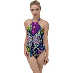 Ethnic Pattern Abstract Go With The Flow One Piece Swimsuit by uniart180623