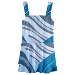 Waves Ink Abstract Texture Art Kids  Layered Skirt Swimsuit by uniart180623