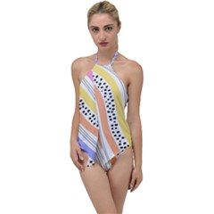 Background Abstract Wallpaper Go With The Flow One Piece Swimsuit by uniart180623