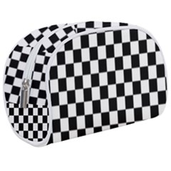 Black White Checker Pattern Checkerboard Make Up Case (medium) by uniart180623