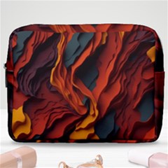 Abstract Colorful Waves Painting Art Make Up Pouch (large) by Simbadda