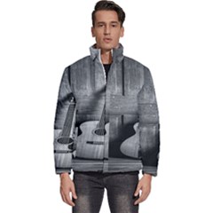 Acoustic Guitar Men s Puffer Bubble Jacket Coat by artworkshop