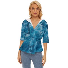 Blue Water Speech Therapy Lightweight Drawstring Hooded Top by artworkshop