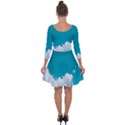 Clouds Hd Wallpaper Quarter Sleeve Skater Dress View2