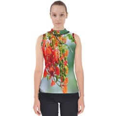 Gathering Sping Flowers Wallpapers Mock Neck Shell Top by artworkshop