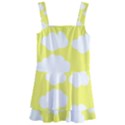 Cute yellow white Clouds Kids  Layered Skirt Swimsuit View1