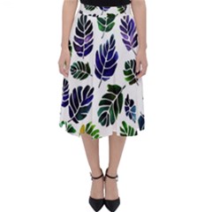 Leaves Watercolor Ornamental Decorative Design Classic Midi Skirt by Simbadda