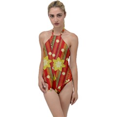 Wallpaper Decor Backdrop Design Art Scrapbooking Go With The Flow One Piece Swimsuit by Simbadda