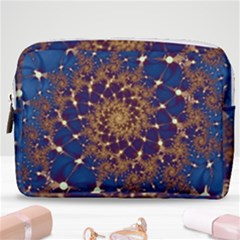 Fractal Spiral Art Pattern Blue Design Make Up Pouch (medium) by Simbadda