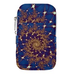 Fractal Spiral Art Pattern Blue Design Waist Pouch (large) by Simbadda