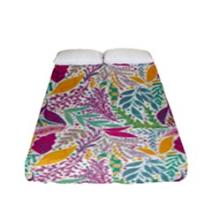 Leaves Colorful Leaves Seamless Design Leaf Fitted Sheet (full/ Double Size) by Simbadda