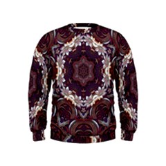 Rosette Kaleidoscope Mosaic Abstract Background Kids  Sweatshirt by Simbadda