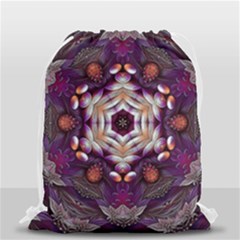 Rosette Kaleidoscope Mosaic Abstract Background Art Drawstring Bag (small) by Simbadda