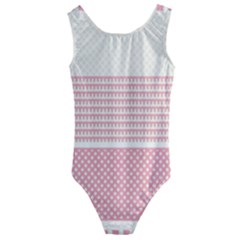 Background Pink Beige Decorative Texture Craft Kids  Cut-out Back One Piece Swimsuit by Simbadda