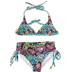 Zombie Heads Pattern Kids  Classic Bikini Set by Simbadda