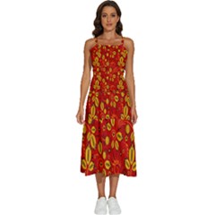 Seamless Pattern Slavic Folk Style Sleeveless Shoulder Straps Boho Dress by Simbadda