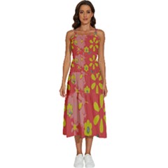 Flowers Pattern Sleeveless Shoulder Straps Boho Dress by Simbadda
