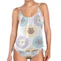 Cute Cat Seamless Pattern Background Tankini Set View1