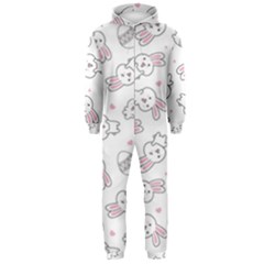 Cute Pattern With Easter Bunny Egg Hooded Jumpsuit (men) by Simbadda