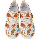 Seamless Pattern With Kittens White Background Men s Velcro Strap Shoes View1