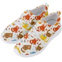 Seamless Pattern With Kittens White Background Men s Velcro Strap Shoes View2