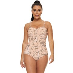 Cat Background Retro Full Coverage Swimsuit by Simbadda