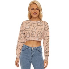Cat Background Lightweight Long Sleeve Sweatshirt by Simbadda