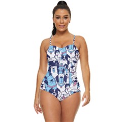 Dogs Seamless Pattern Retro Full Coverage Swimsuit by Simbadda