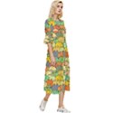 Seamless Pattern With Doodle Bunny Double Cuff Midi Dress View3