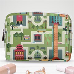 City Seamless Pattern Make Up Pouch (medium) by Simbadda